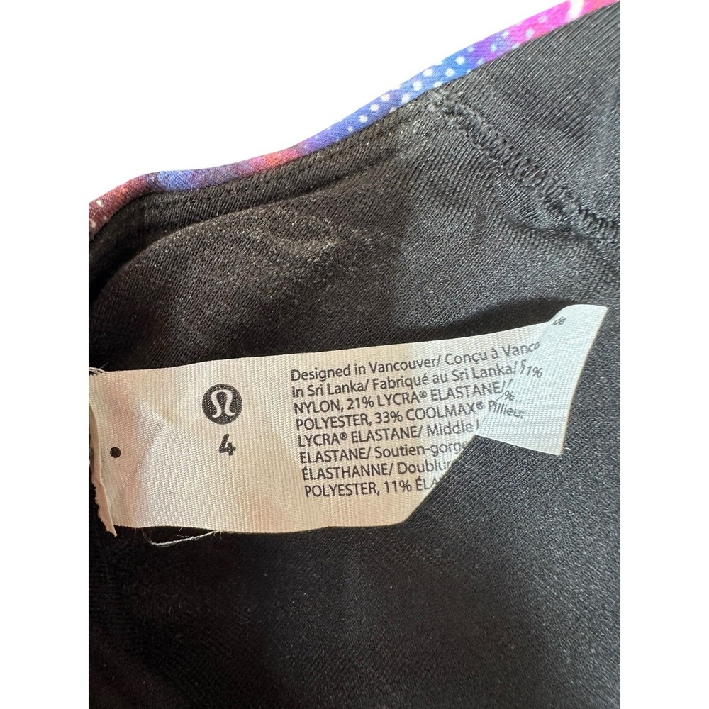 Lululemon Women's Energy Sports Bra Multicolor Gym Workout Outdoors Active Sz 4 - Picture 4 of 4
